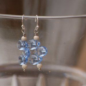Blue glass Teardrop earrings